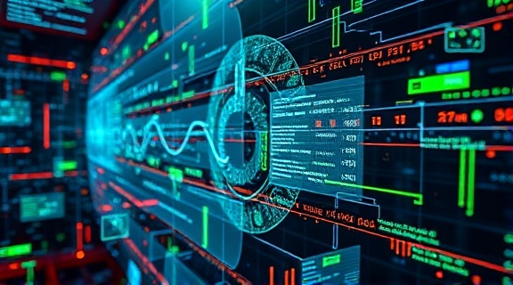 innovative AI communication, analytical expression, decoding messages, photorealistic, within a vibrant networked environment filled with digital holograms, highly detailed, animated communication lines, high fidelity, neon green, spotlight illumination, shot with a zoom lens.