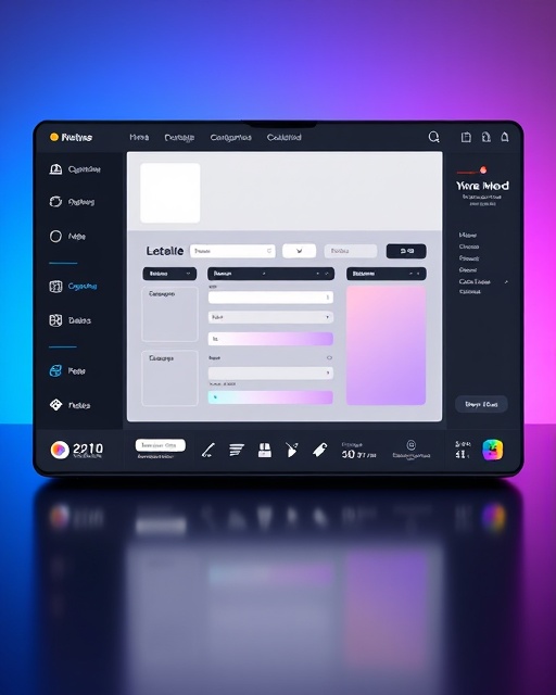 dynamic formbuilder template, intuitive, being customized, photorealistic, virtual panel with drag-and-drop features and toolbars, highly detailed, real-time updates, 8K resolution, vibrant spectrum, bright studio lights, shot with a wide-angle lens.