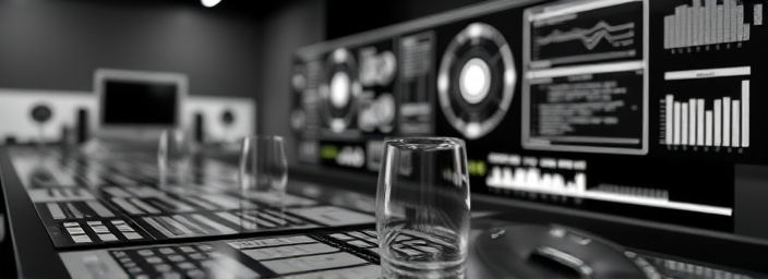 cutting-edge lead tools interface, focused, user interacting with software, photorealistic, sleek studio with minimalist design, highly detailed, interactive touchscreens, 12k resolution, monochrome colors, diffused lighting, shot with a macro lens.