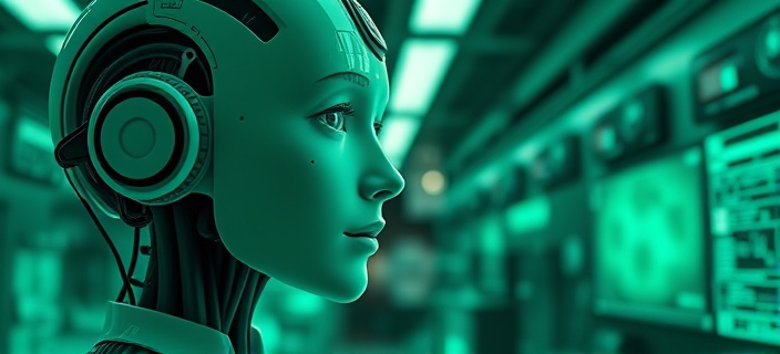cutting-edge AI technology, curious, exploring possibilities, photorealistic, high-tech laboratory, highly detailed, interactive interfaces and 3D simulations, 8k resolution, monochromatic green, under cool LED lighting, shot with a 24mm lens.