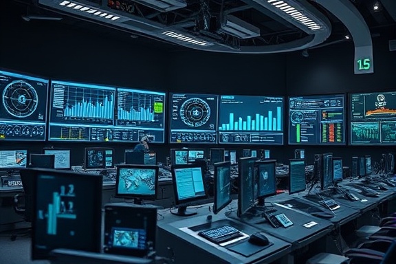 intelligent AI management, strategic expression, orchestrating seamless operations, photorealistic, command center with control panels and charts, highly detailed, rapid feedback loops, ultra-definition sharpness, metallic shades, spotlight lighting, shot with a telephoto lens